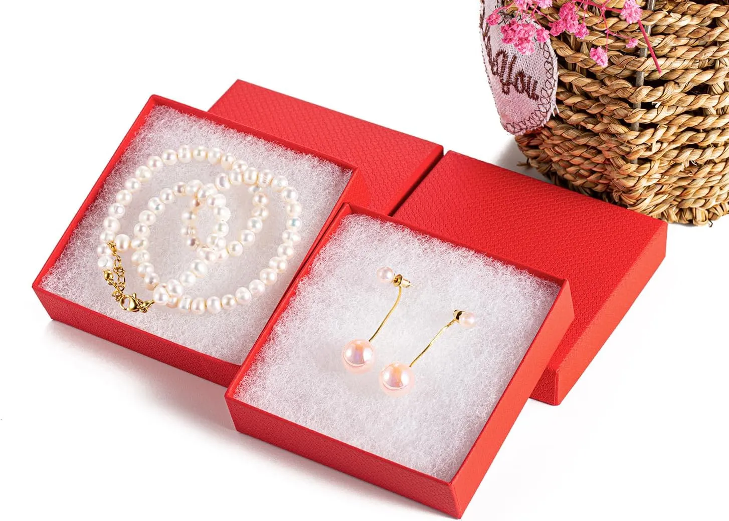 GEFTOL Jewelry Gift Boxes 20 Pack 3.5x3.5x1 Inch Cardboard Jewelry Boxes,Small Gift Boxes for Jewelry Earrings Necklaces Handmade Bangles Bracelets(Red)