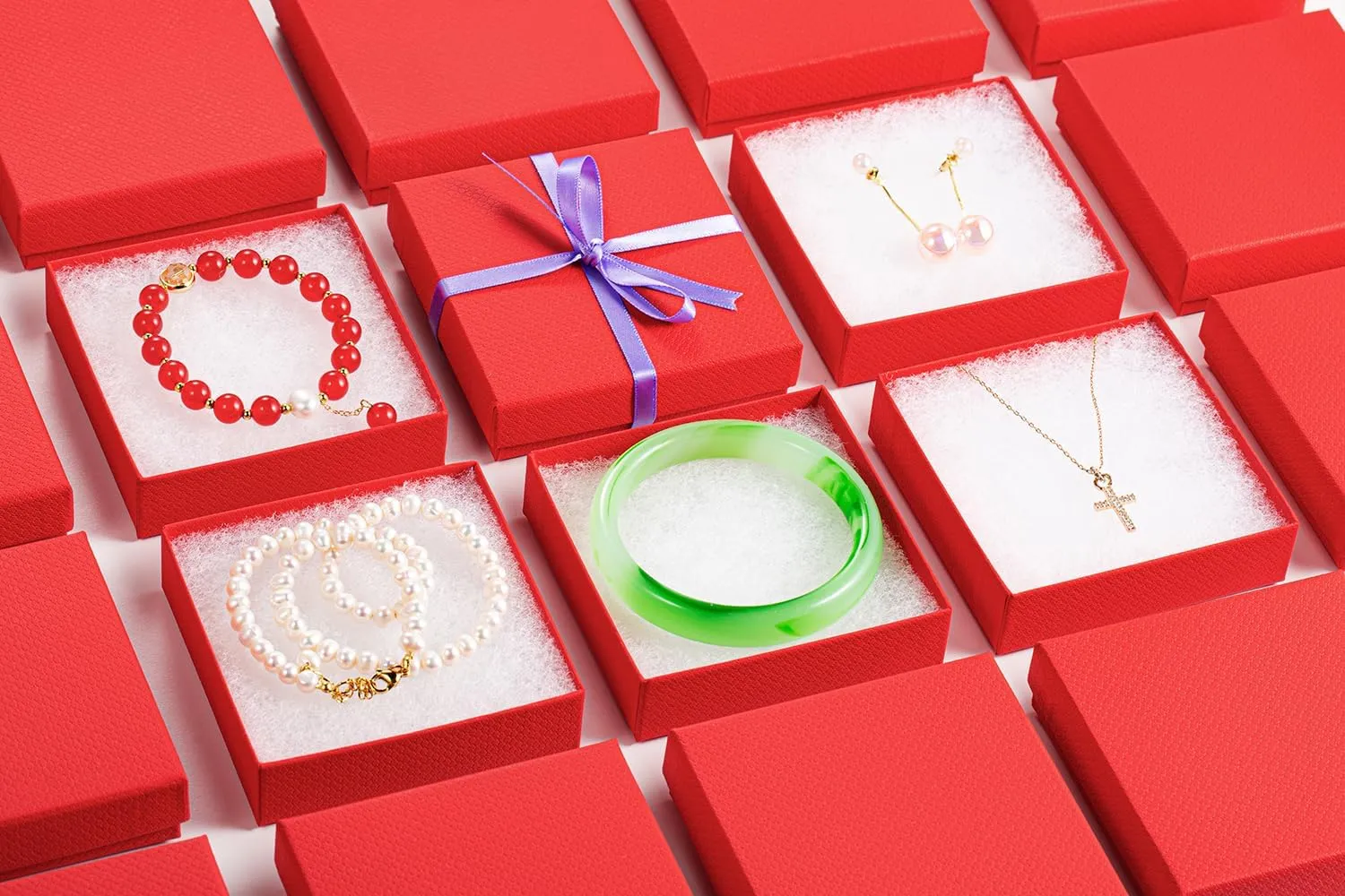 GEFTOL Jewelry Gift Boxes 20 Pack 3.5x3.5x1 Inch Cardboard Jewelry Boxes,Small Gift Boxes for Jewelry Earrings Necklaces Handmade Bangles Bracelets(Red)