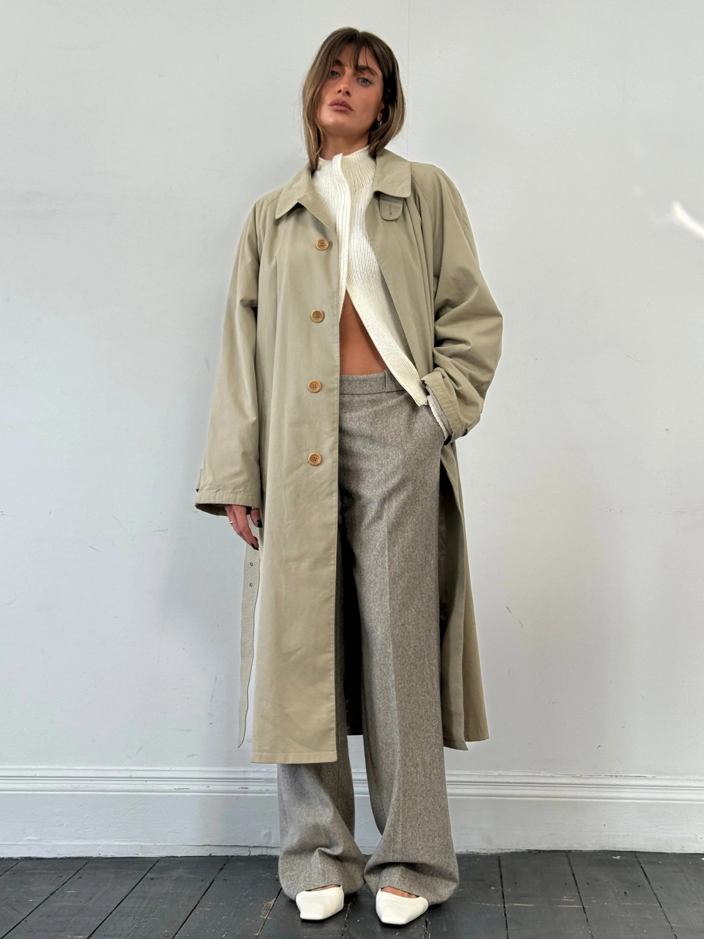 Giorgio Armani Cotton Belted Trench Coat - XXL