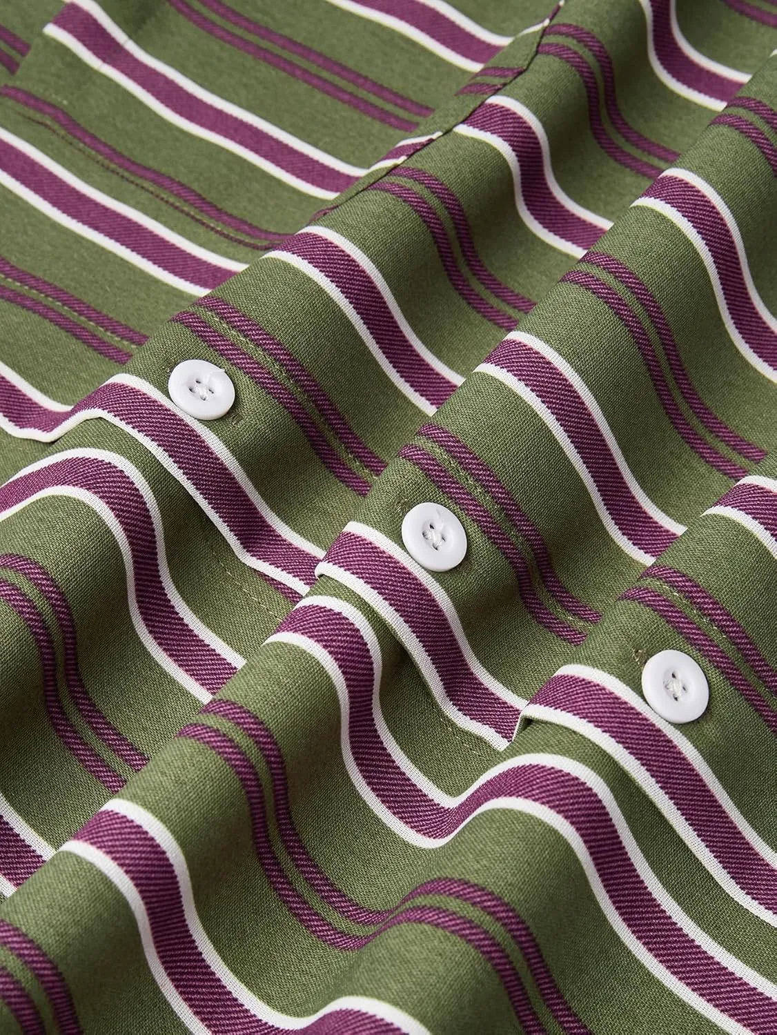 Hardaddy Men's Classic Color Contrast Striped Shirt Long Sleeve Casual Button Down Shirts Blouse