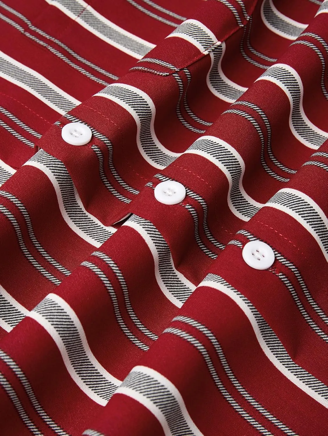 Hardaddy Men's Classic Color Contrast Striped Shirt Long Sleeve Casual Button Down Shirts Blouse