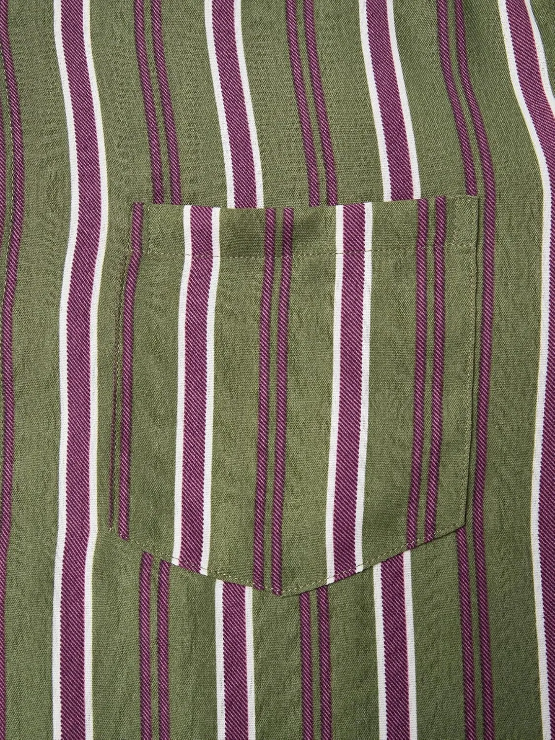Hardaddy Men's Classic Color Contrast Striped Shirt Long Sleeve Casual Button Down Shirts Blouse