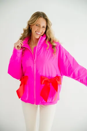 HOLIDAY SEASON PINK PUFFER JACKET