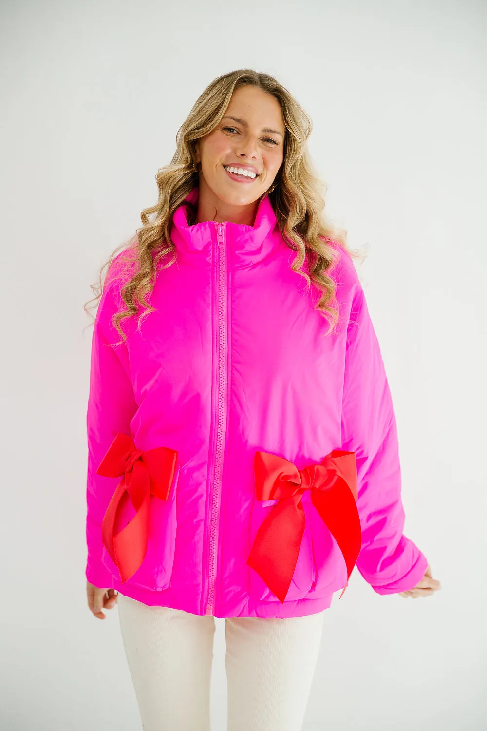 HOLIDAY SEASON PINK PUFFER JACKET