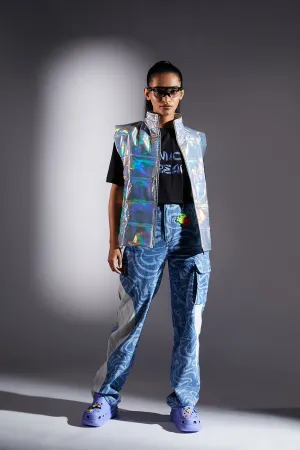 HOLOGRAPHIC PUFFER GILET