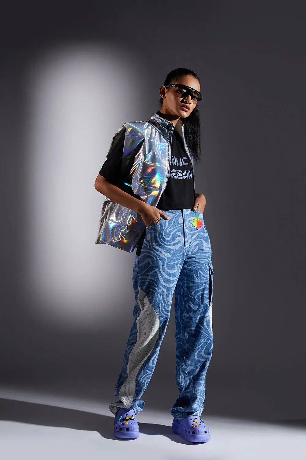 HOLOGRAPHIC PUFFER GILET