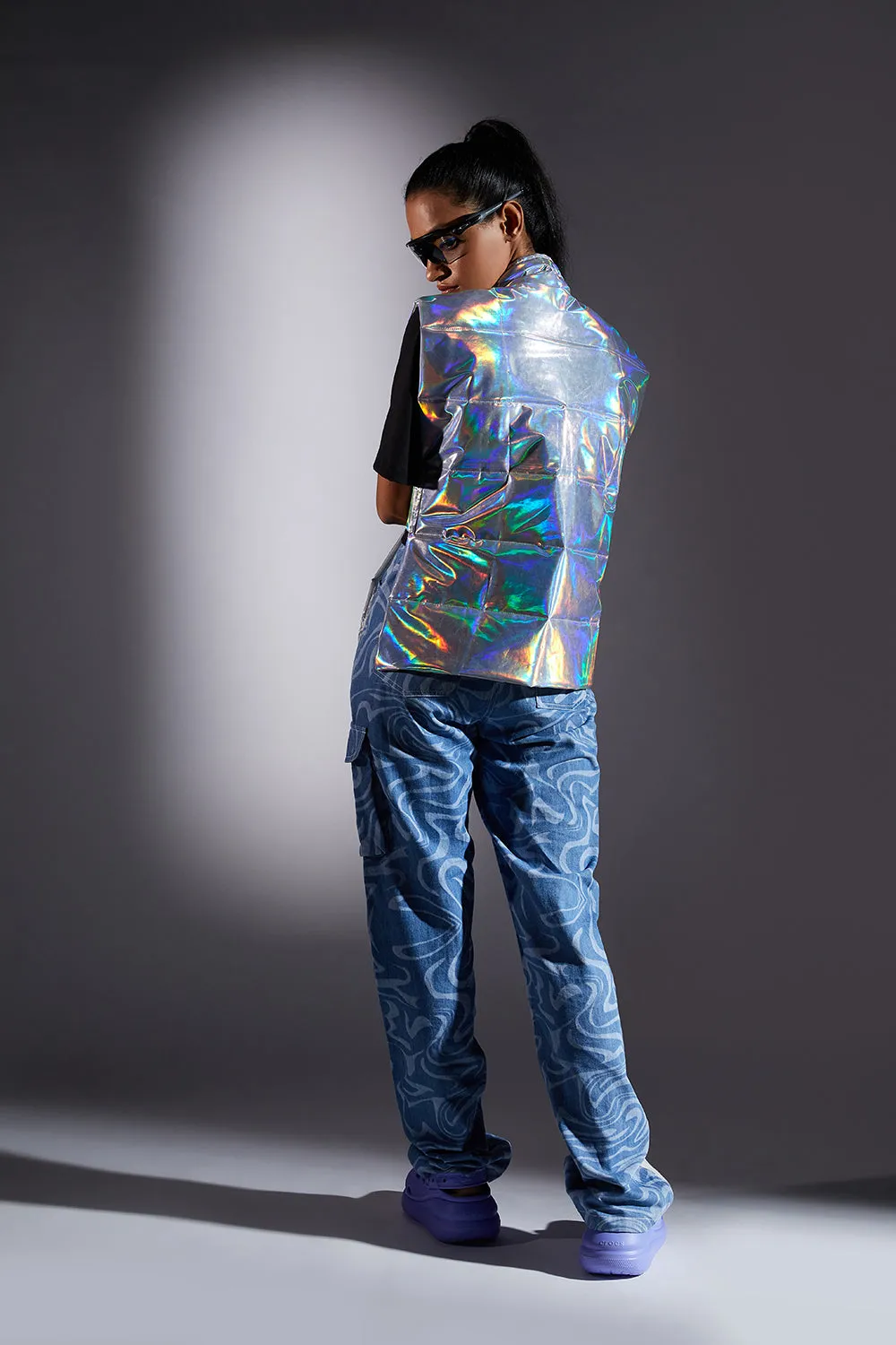 HOLOGRAPHIC PUFFER GILET