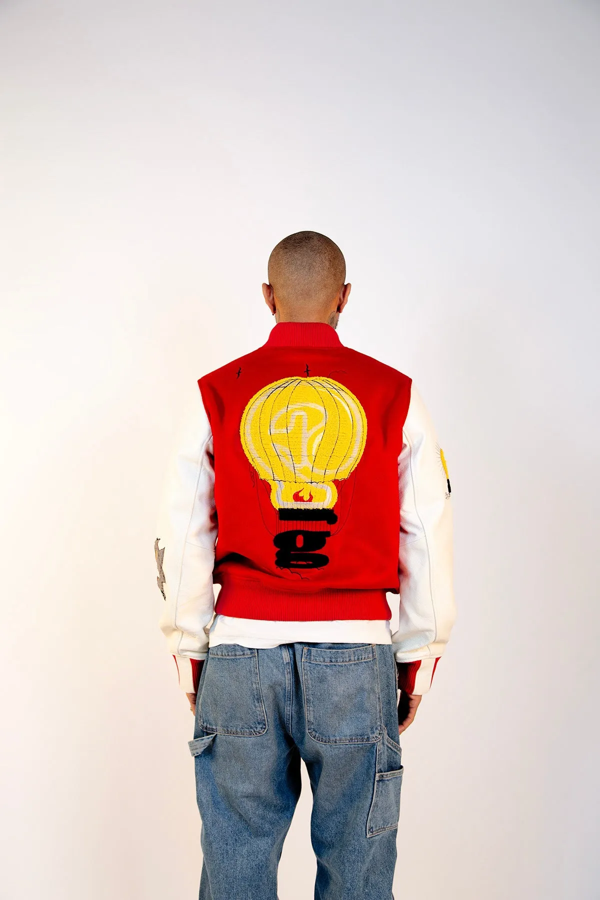 HOT AIR BALLOON VARSITY JACKET - RED