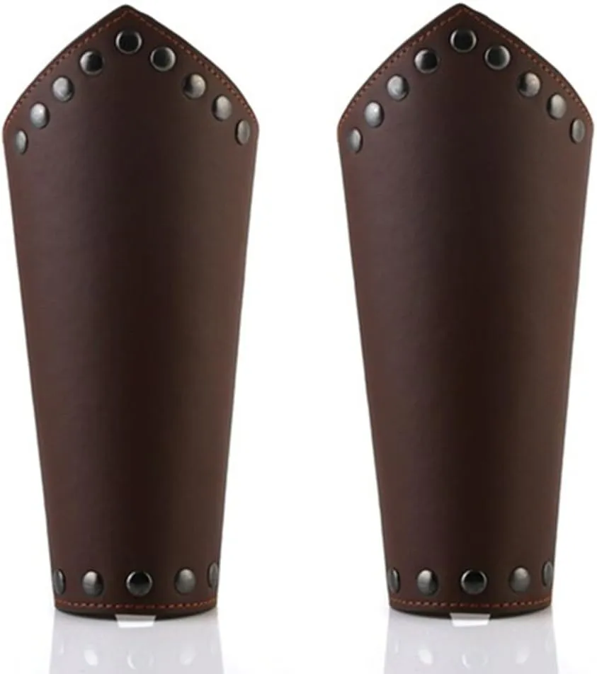 HZMAN Faux Leather Arm Guards - Medieval Cross Bracers - One Size