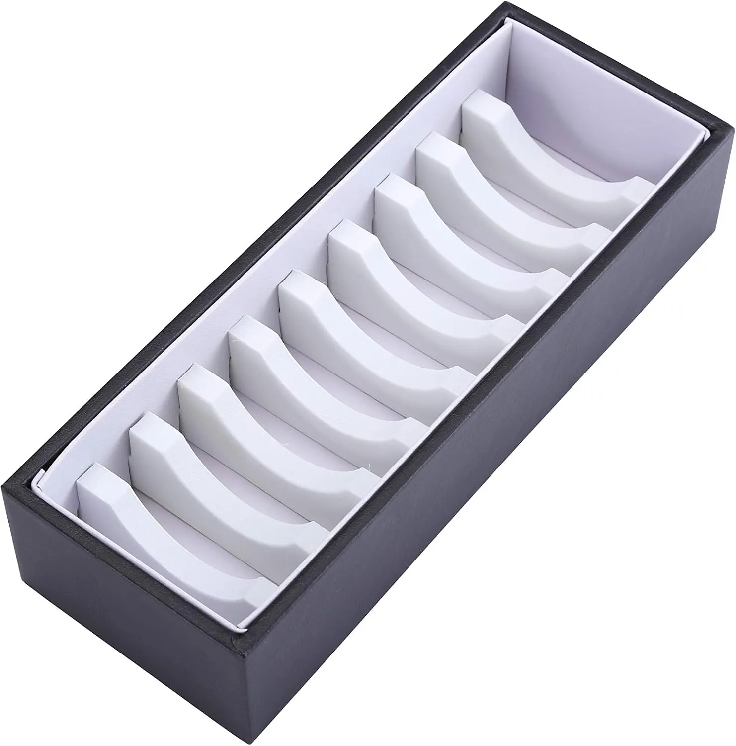 I-MART Black and White 10 Grooves Bracelet Bangles Organizer Display Holder Tray