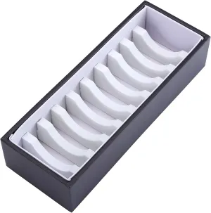 I-MART Black and White 10 Grooves Bracelet Bangles Organizer Display Holder Tray