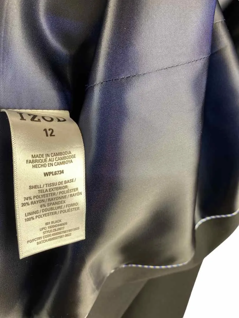Izod Boys' Lightweight Blazer Black Size 12