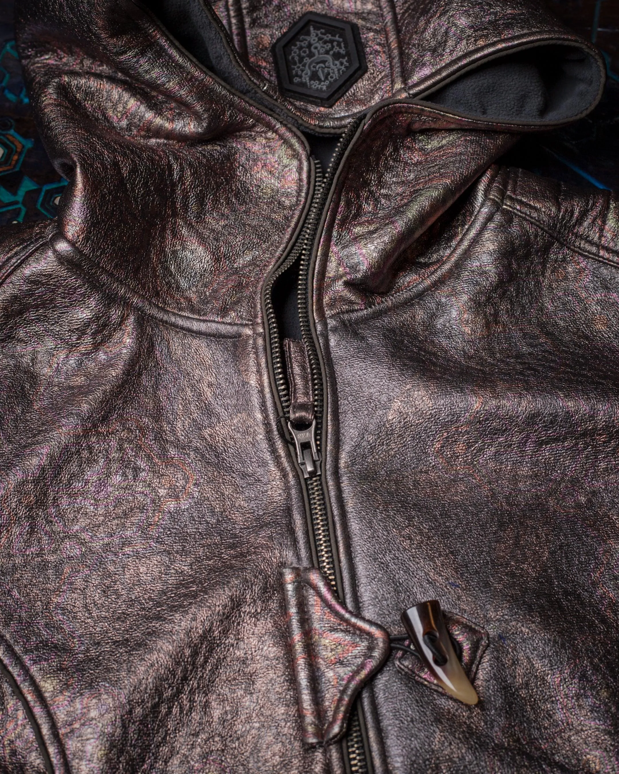 Jacket Sleeveless Woman / Fake Leather Silver Surfer - Copper PSYCHEDELIKA