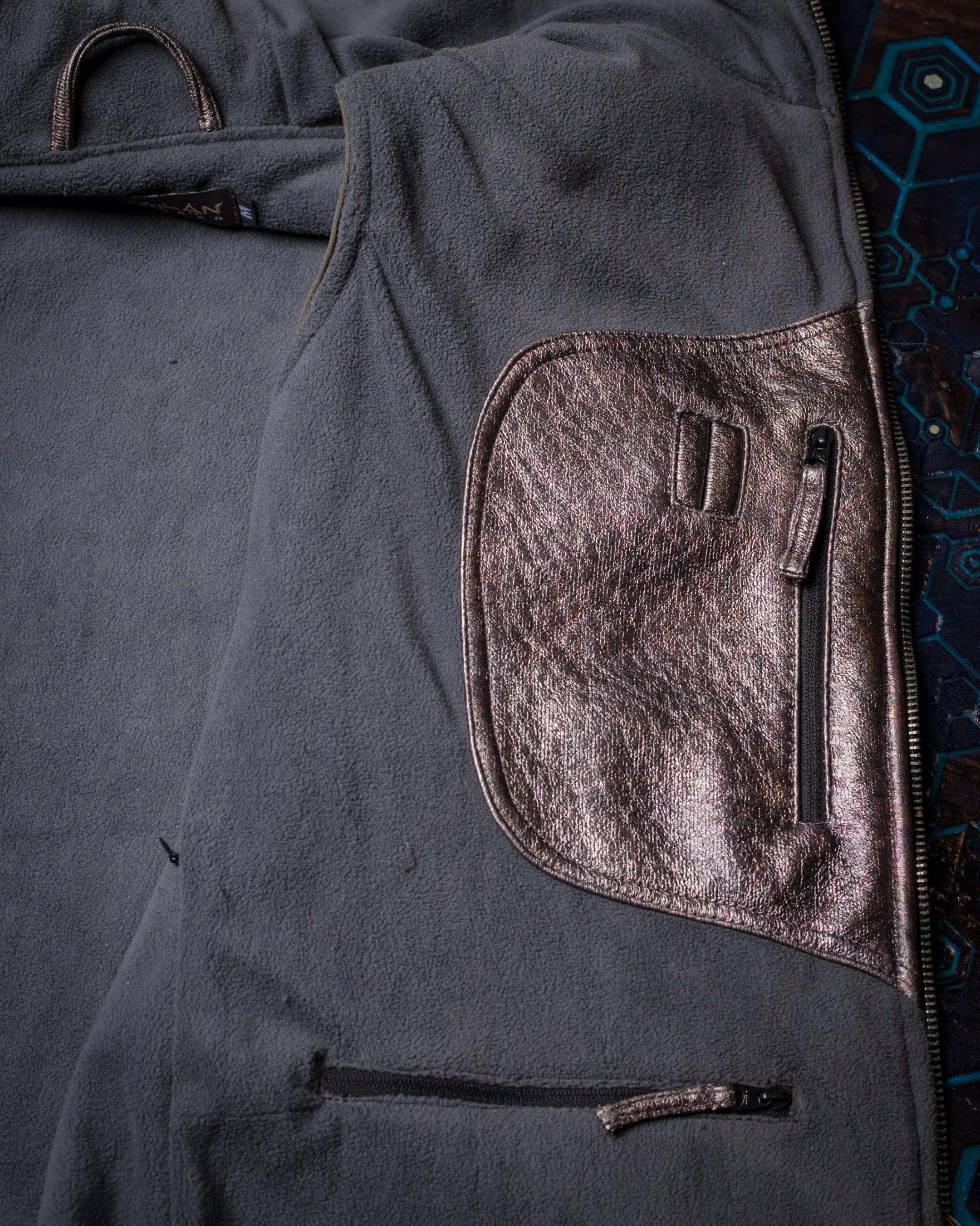 Jacket Sleeveless Woman / Fake Leather Silver Surfer - Copper PSYCHEDELIKA