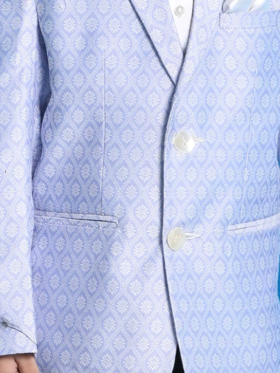 Jashvi Boy's Lavender Woven Design Blazer