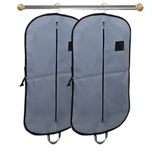 Kuber Industries Non Woven Foldable Men's Coat Blazer Suit Cover|Zipper Closure with Small Window|Sturdy Hook & Durable Handle|Size 94 x 61 x 1 CM|Pack of 2 (Grey)