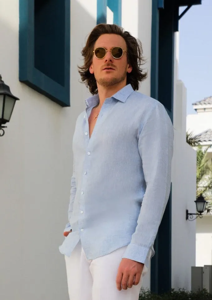 Laos Linen Shirt - Blue