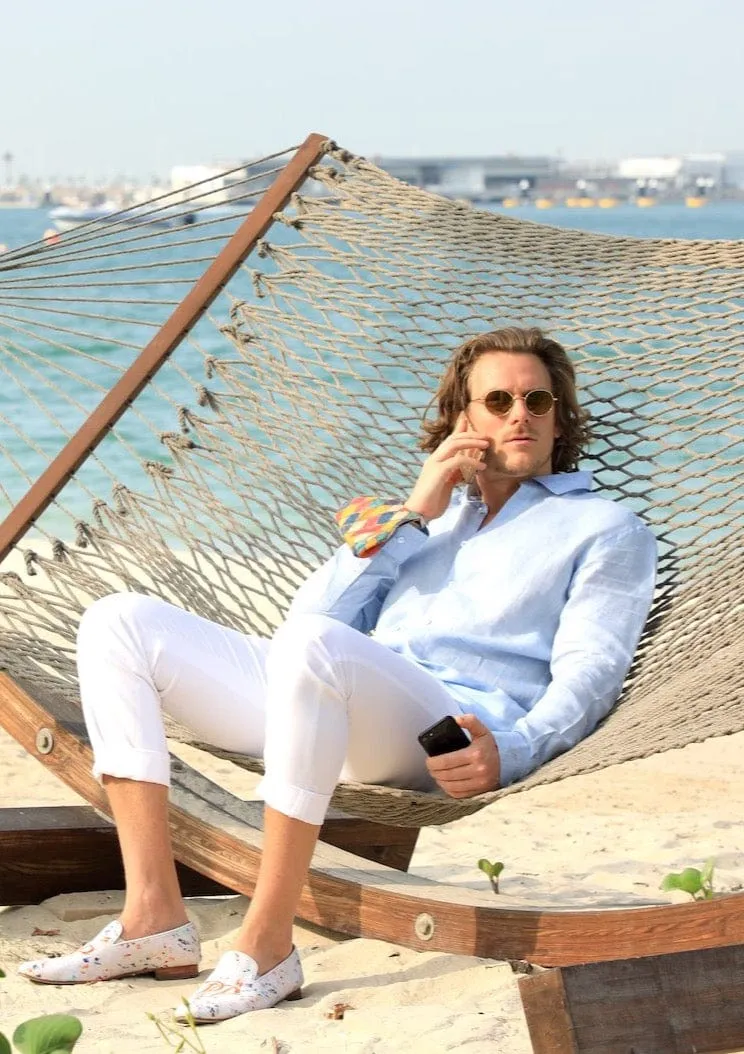Laos Linen Shirt - Blue