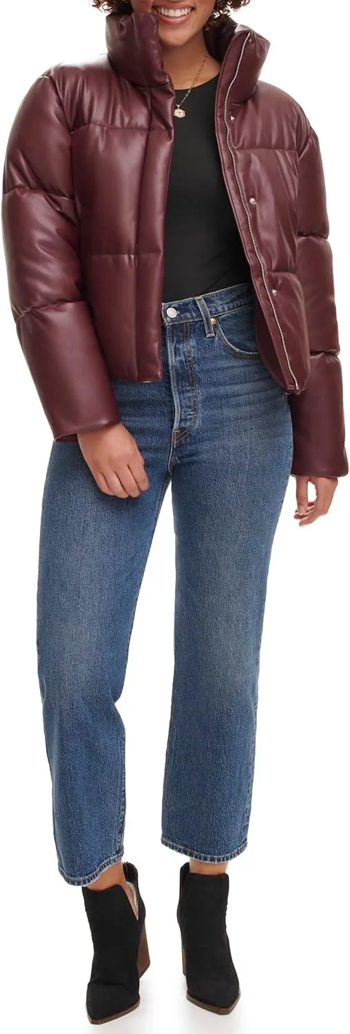 Levi's Women's Vegan Leather Quilted Shorty Puffer