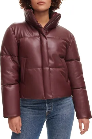 Levi's Women's Vegan Leather Quilted Shorty Puffer