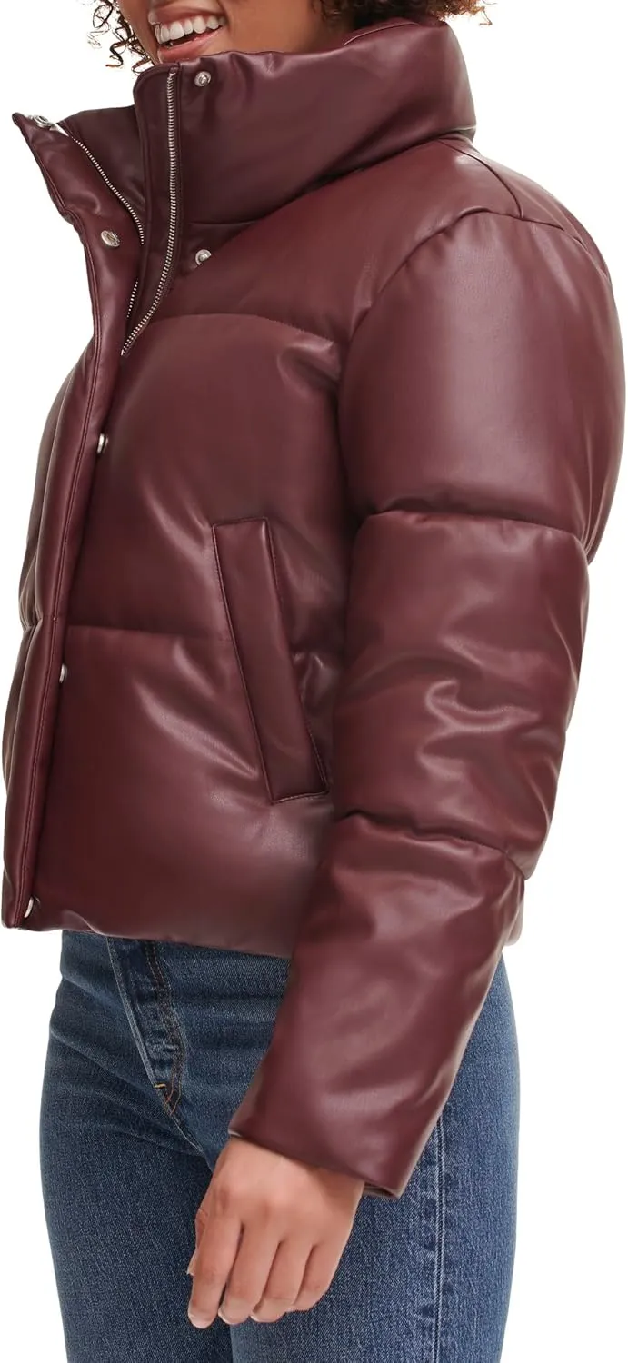Levi's Women's Vegan Leather Quilted Shorty Puffer