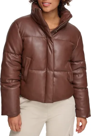 Levi's Women's Vegan Leather Quilted Shorty Puffer