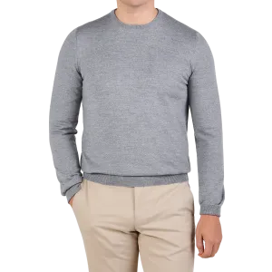 Light Grey Extra Fine Merino Crew Neck