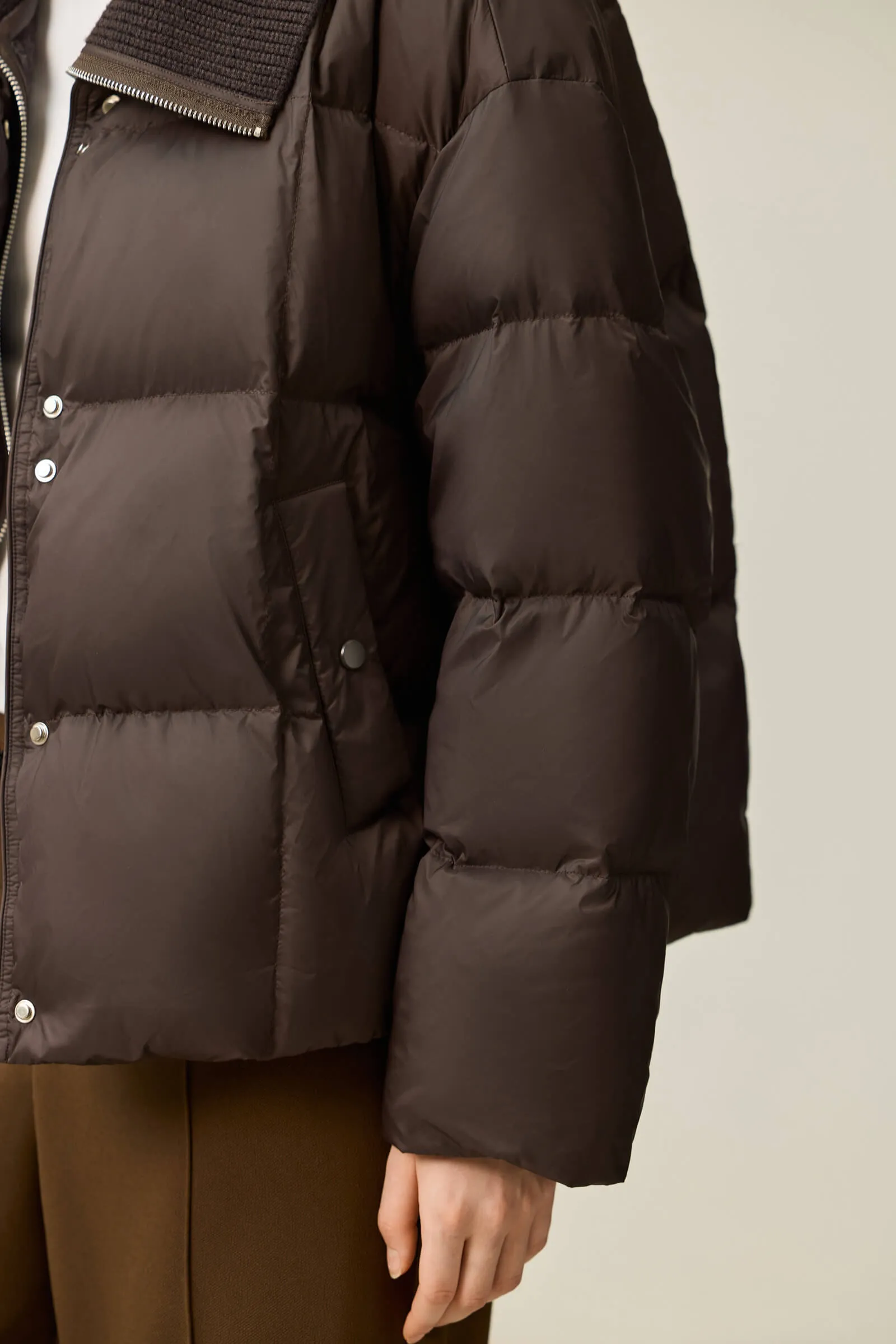 LILY Puff Sleeve Duck Down Coat with Layered Look