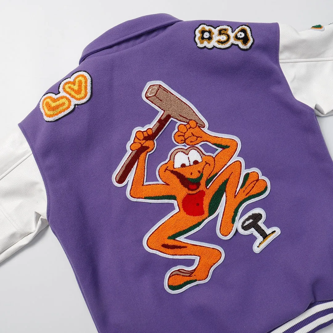 Louis Vuitton Purple White Varsity Jacket