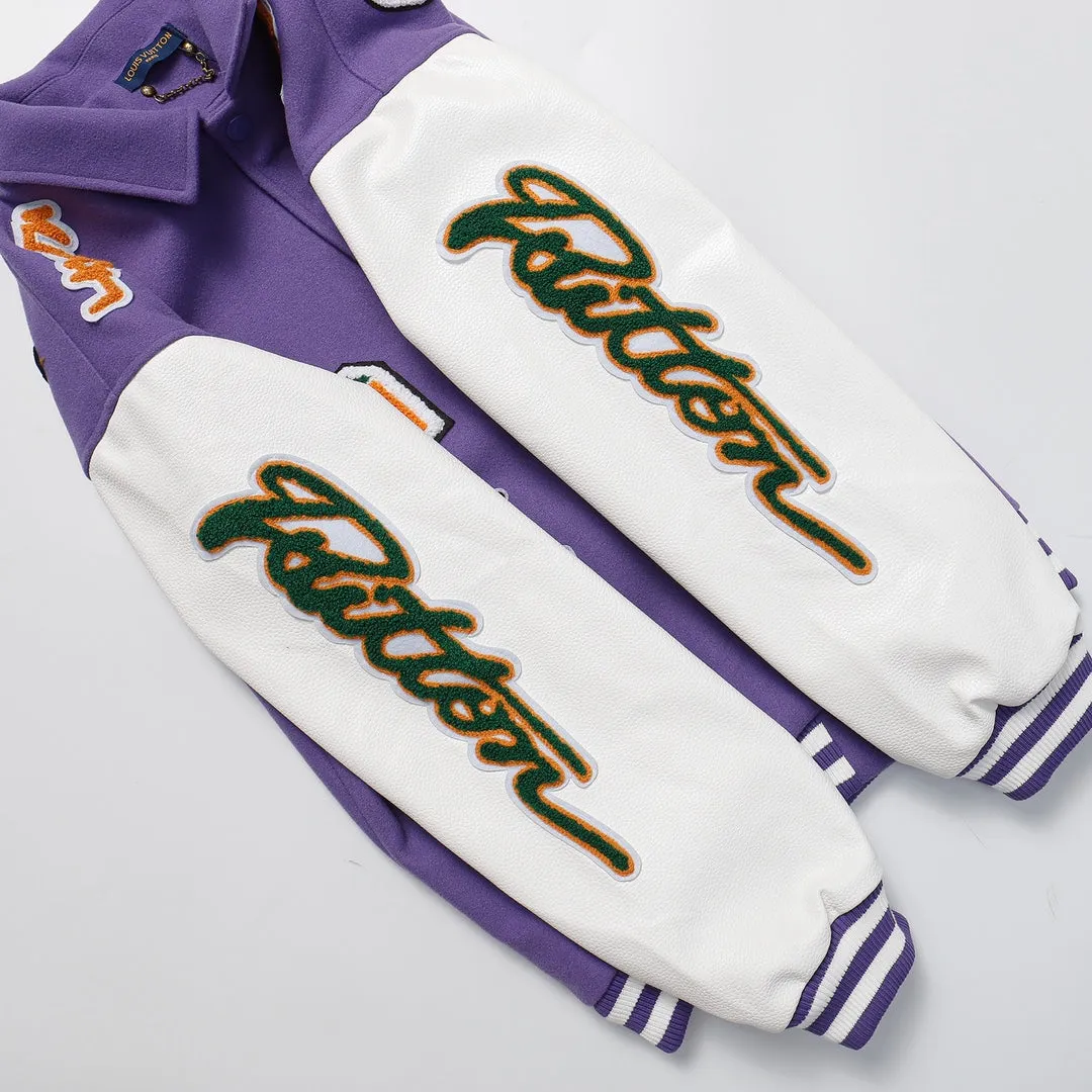 Louis Vuitton Purple White Varsity Jacket