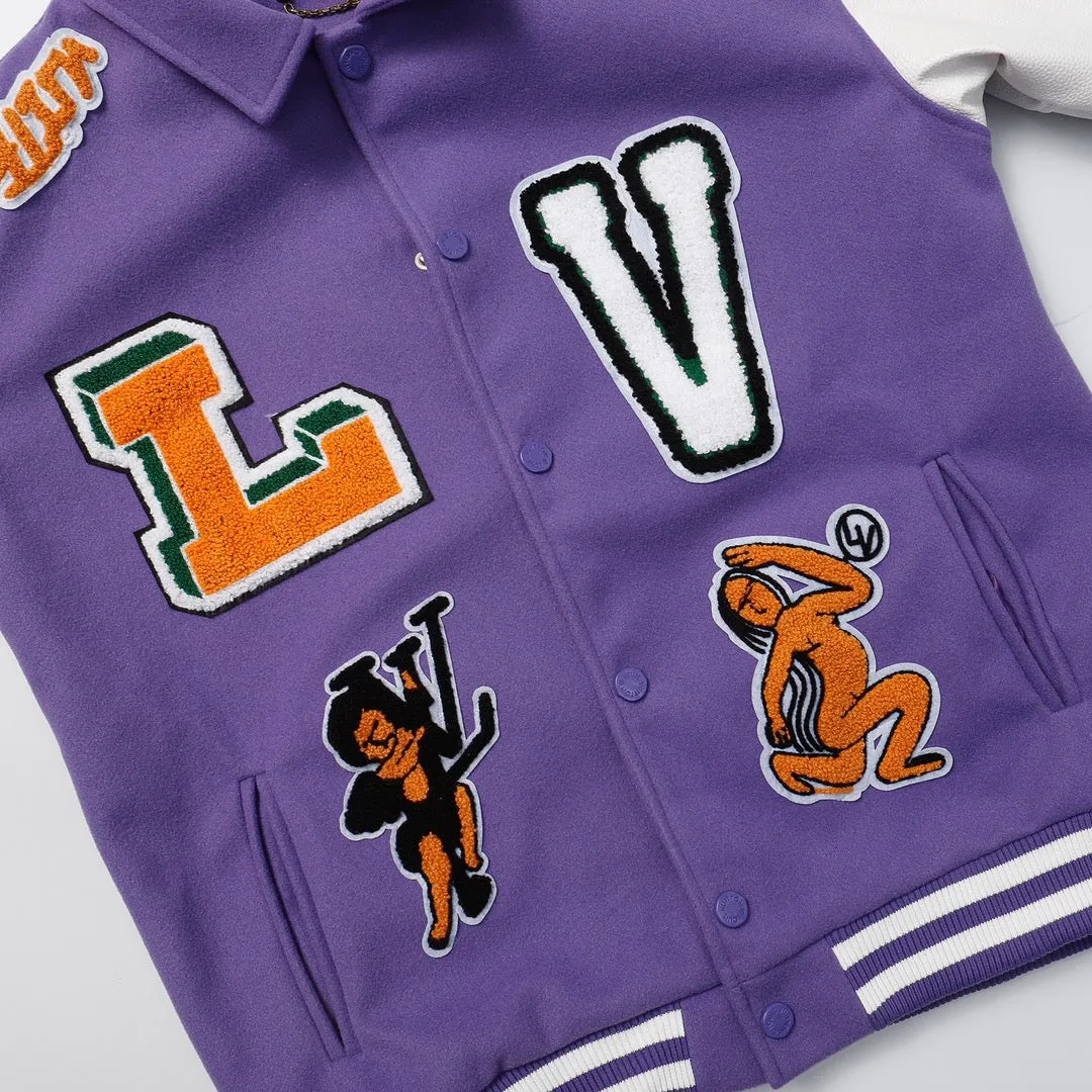 Louis Vuitton Purple White Varsity Jacket