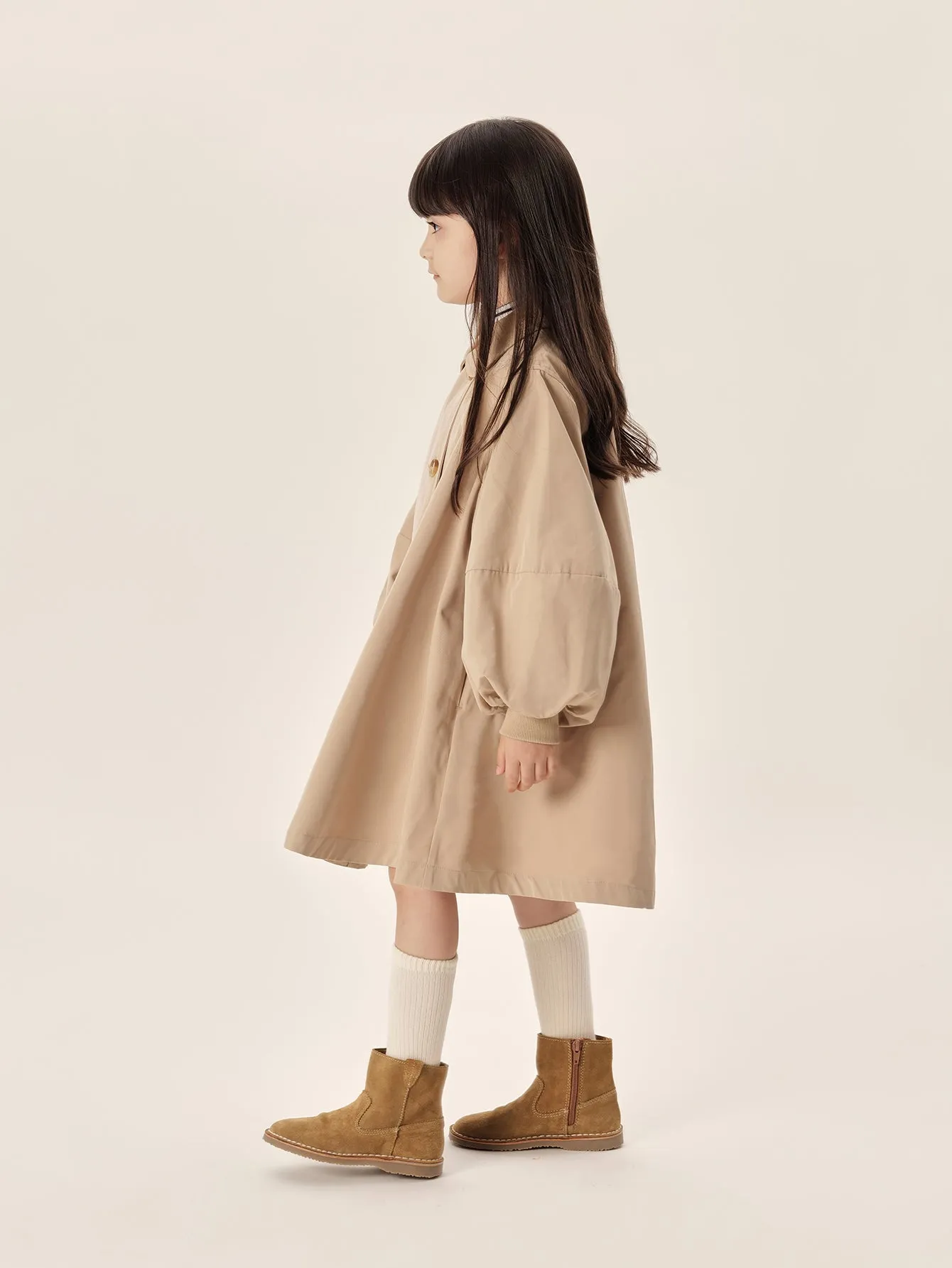 MARC & JANIE Girls Large A-line Trench Coat 231329