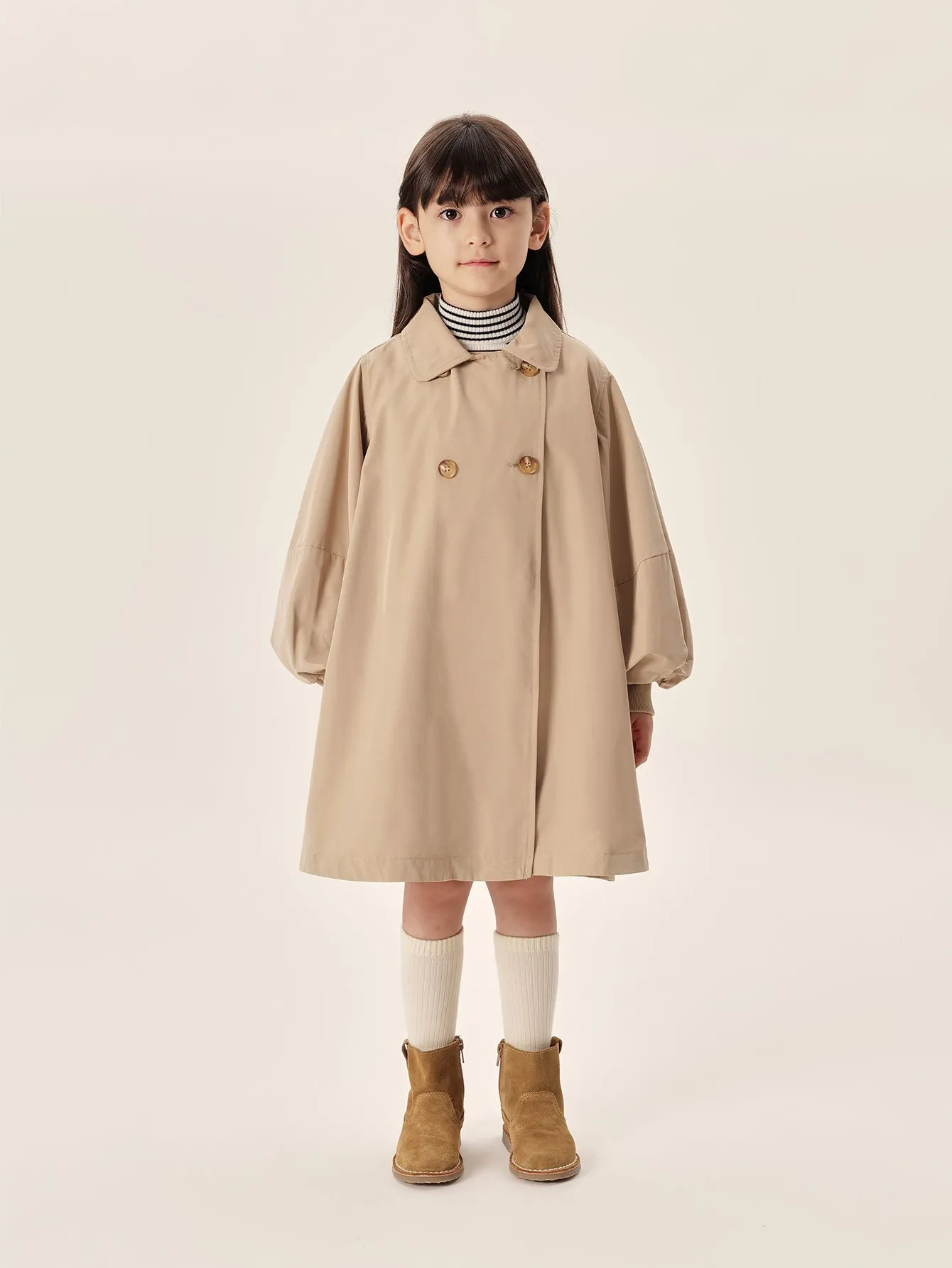 MARC & JANIE Girls Large A-line Trench Coat 231329