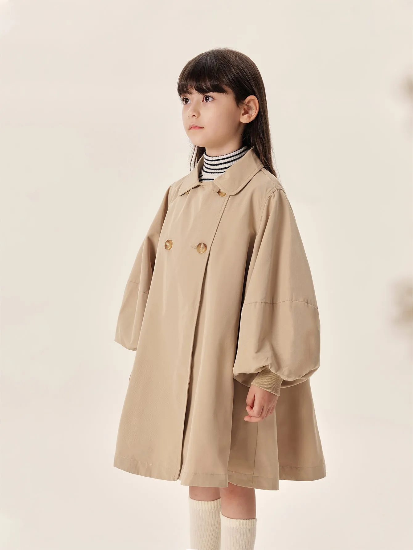 MARC & JANIE Girls Large A-line Trench Coat 231329