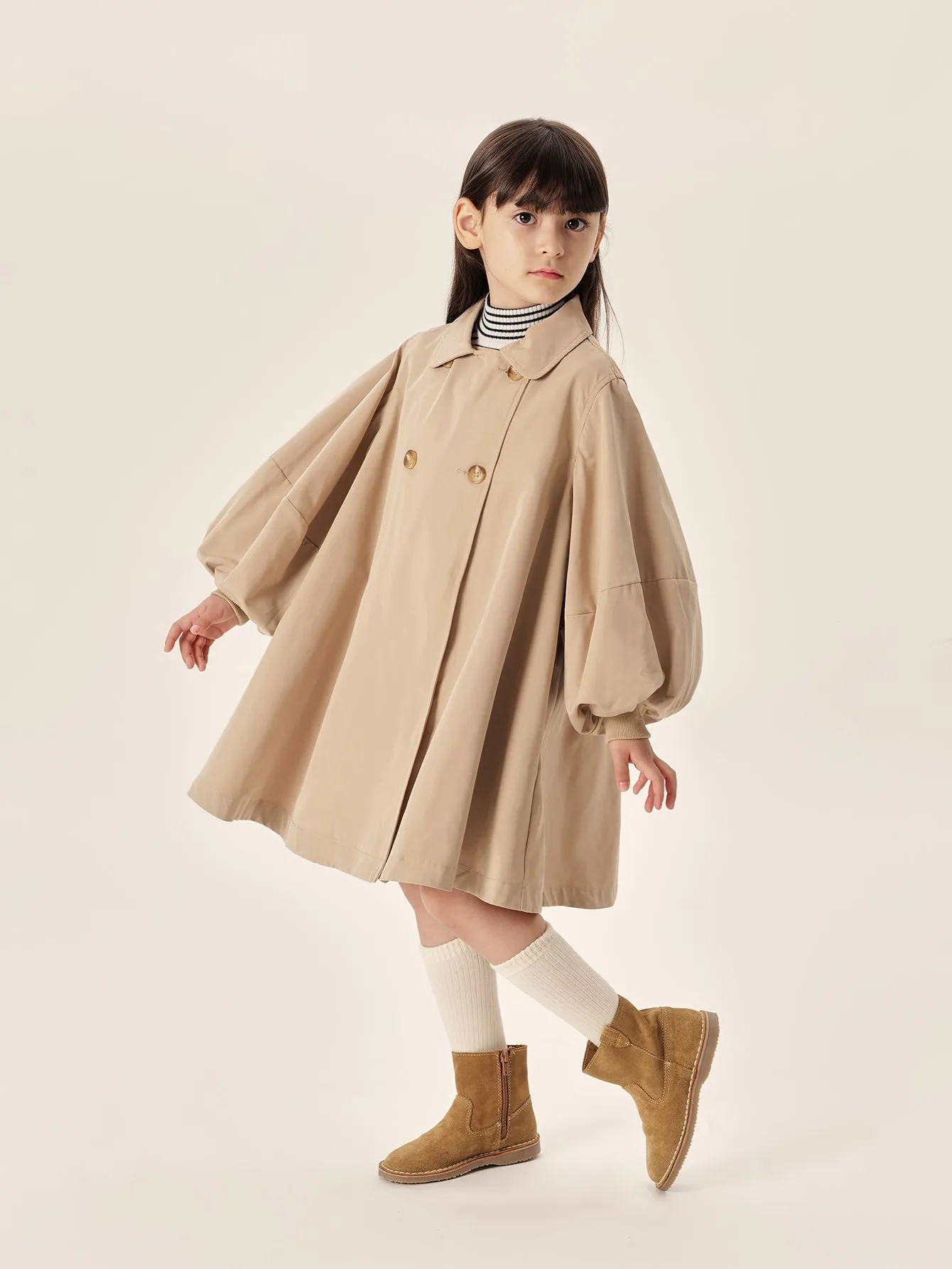 MARC & JANIE Girls Large A-line Trench Coat 231329