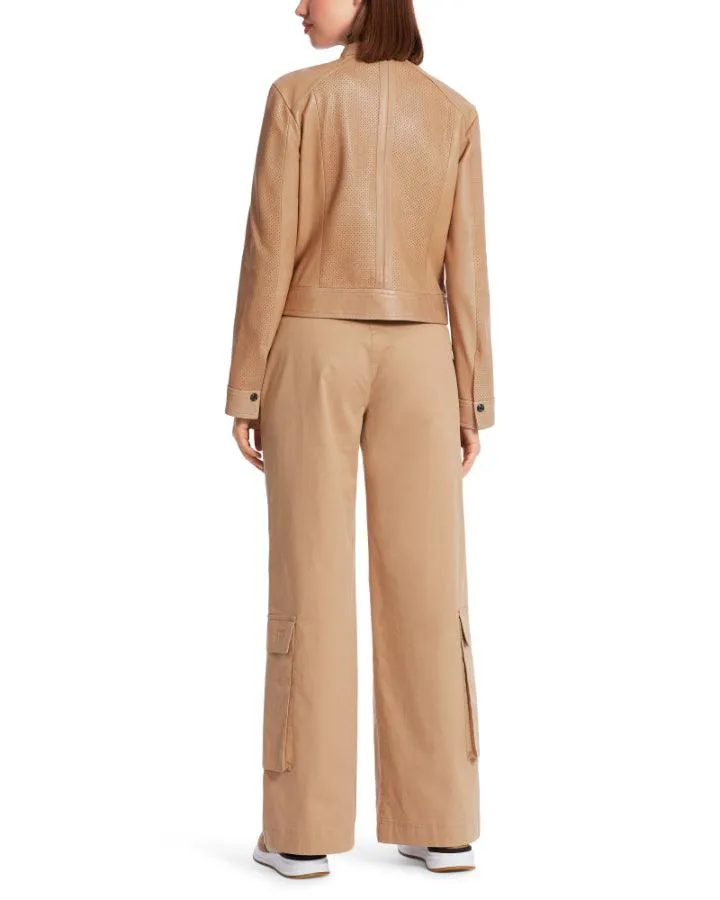 Marc Cain Perforated Leather Zip Jacket