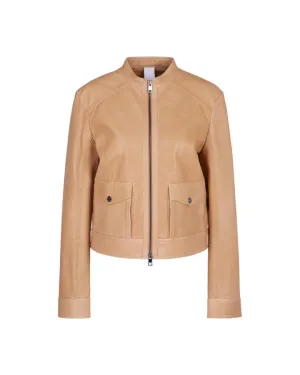 Marc Cain Perforated Leather Zip Jacket