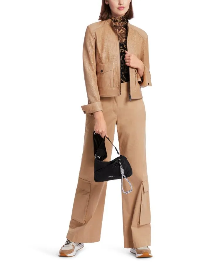 Marc Cain Perforated Leather Zip Jacket