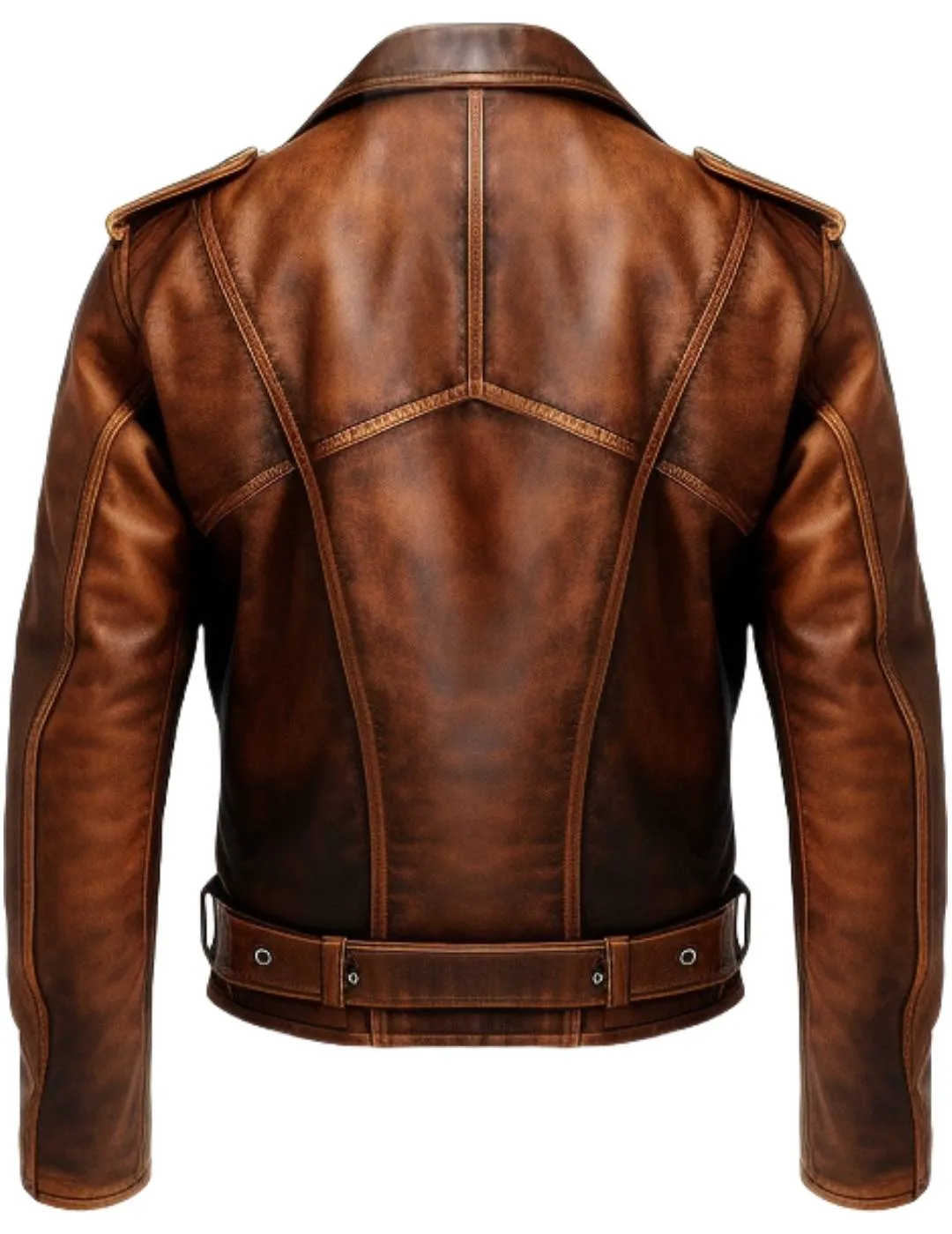 Men Vintage Biker Brown Leather Jacket - Vintage Brown Leather Jacket