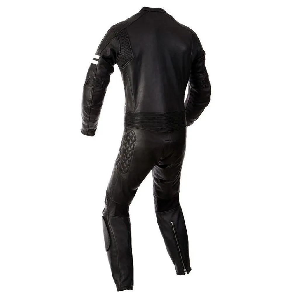 Mens Black Motorcycle Leather Suit