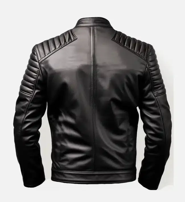 Men's Harvey Black Cafe Racer Leather Jacket
