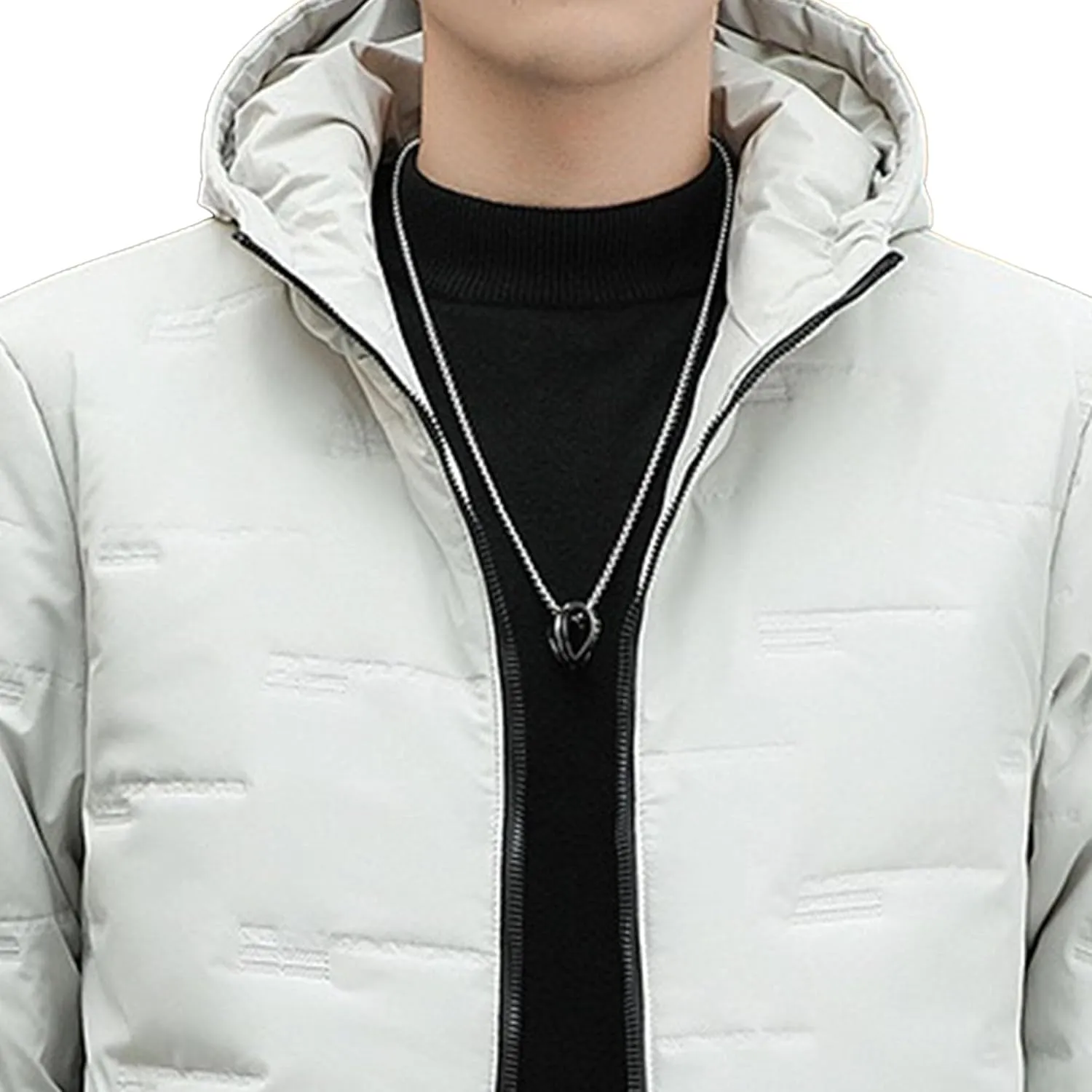 Mens Hooded Bomber Jacket Full Zip Lightweight Casual Windbreaker Windproof Quilted Jacket Warm Winter Padded Coats
