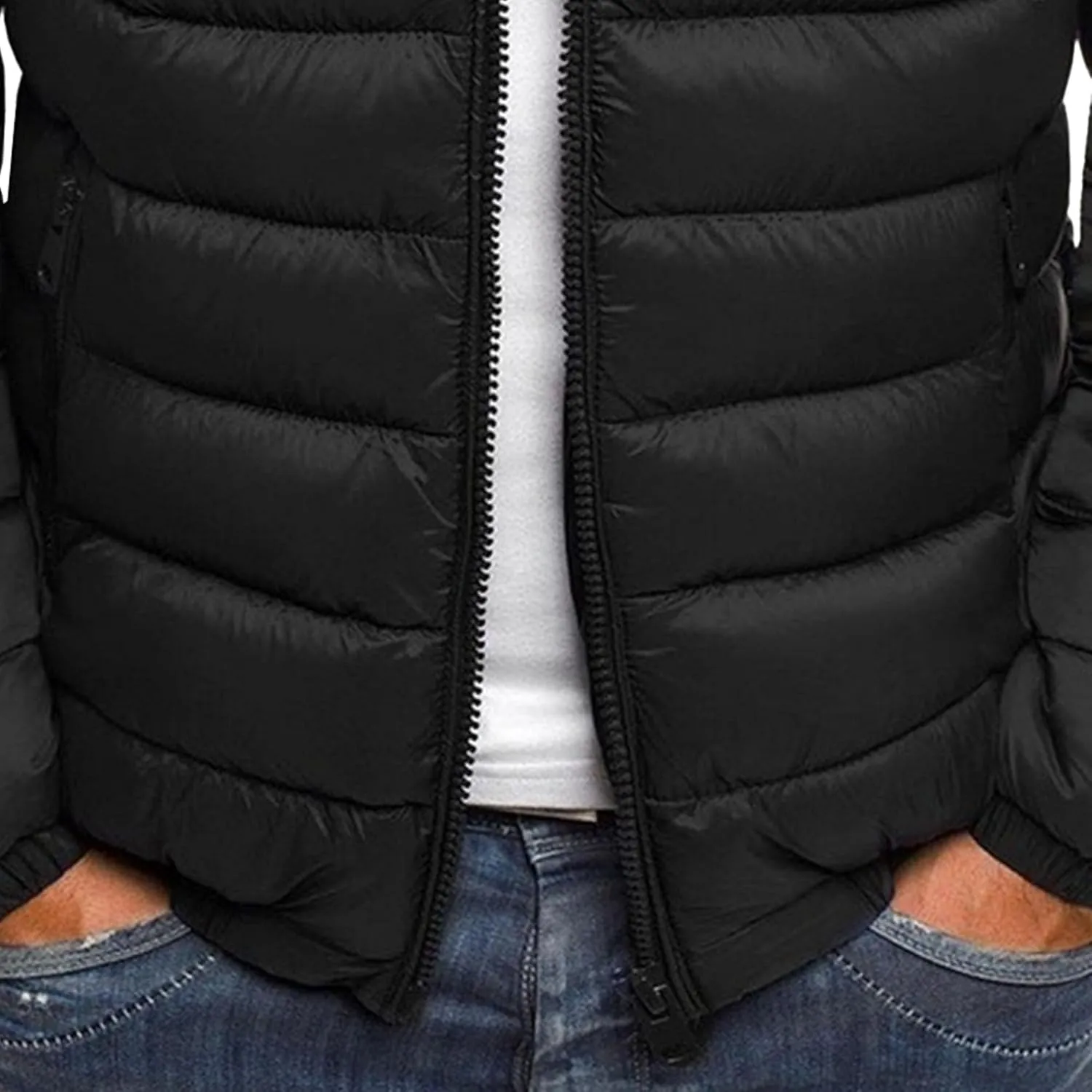 Mens Stand Collar Bomber Jackets Diamond Quilted Jacket Rib Varsity Coat Windproof Winter Warm Padded Coats Outwear