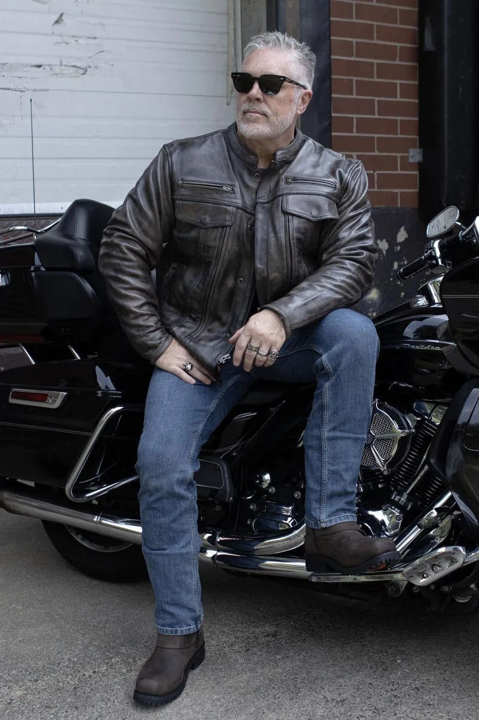 Milwaukee Leather MLM1506 Men's Black Premium Leather Motorcycle Jacket w/Utility Pockets Cool-Tec Leather Treatement