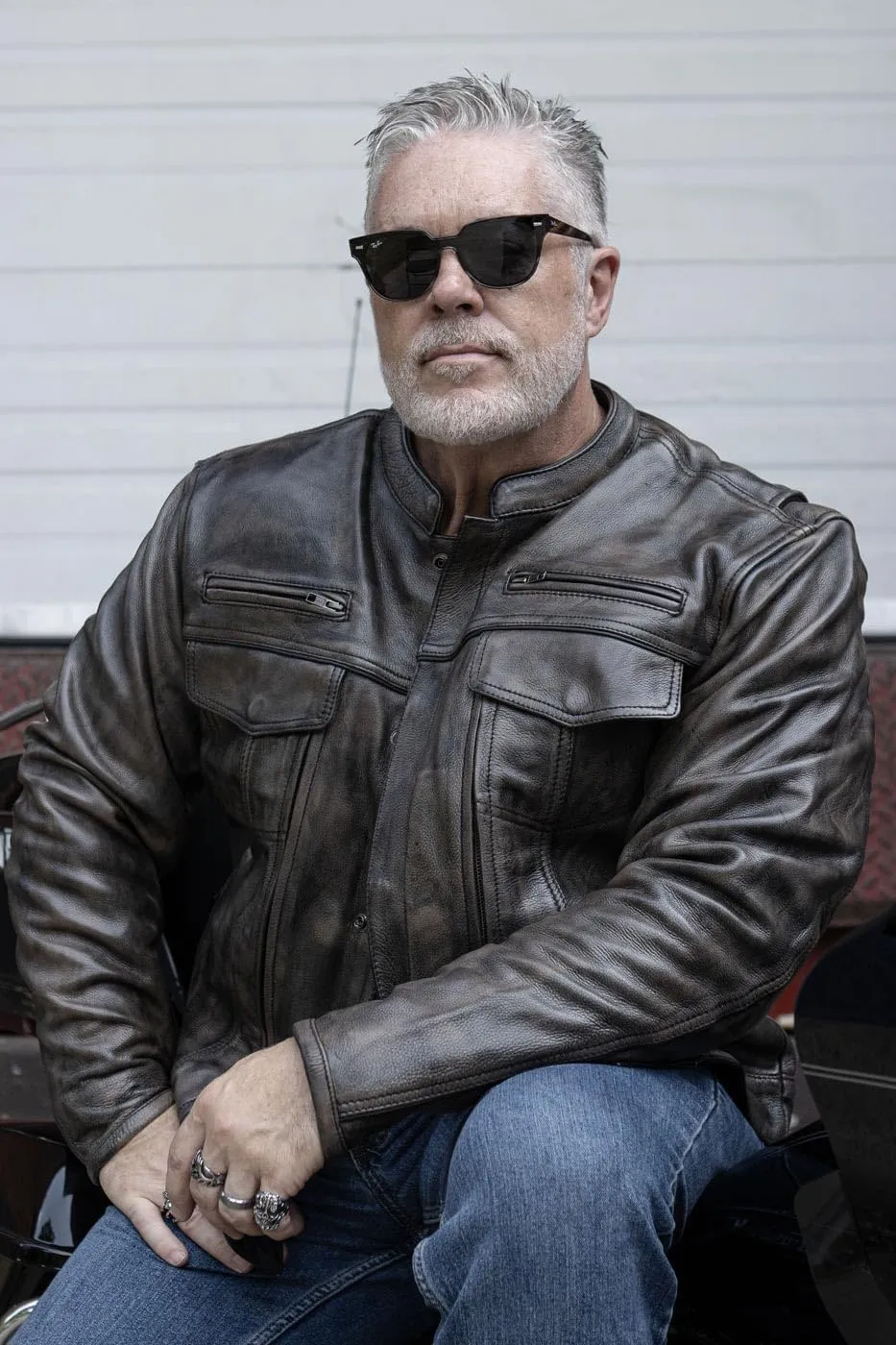 Milwaukee Leather MLM1506 Men's Black Premium Leather Motorcycle Jacket w/Utility Pockets Cool-Tec Leather Treatement