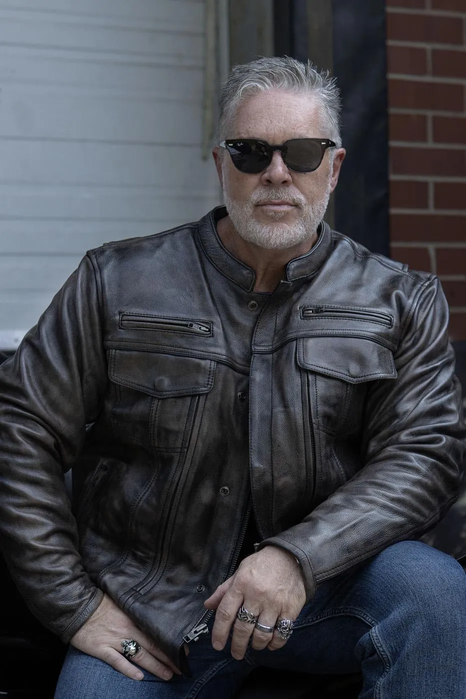 Milwaukee Leather MLM1506 Men's Black Premium Leather Motorcycle Jacket w/Utility Pockets Cool-Tec Leather Treatement