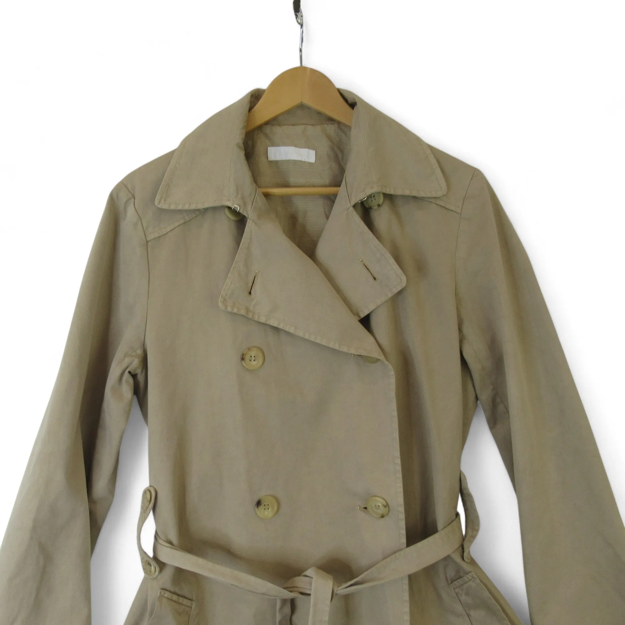 Nicole Farhi UK 14 Beige Trench Coat Vintage Womenswear | Preloved