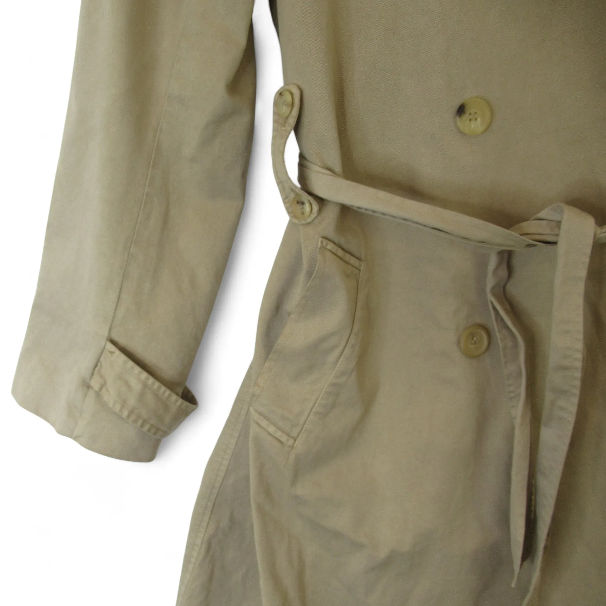 Nicole Farhi UK 14 Beige Trench Coat Vintage Womenswear | Preloved
