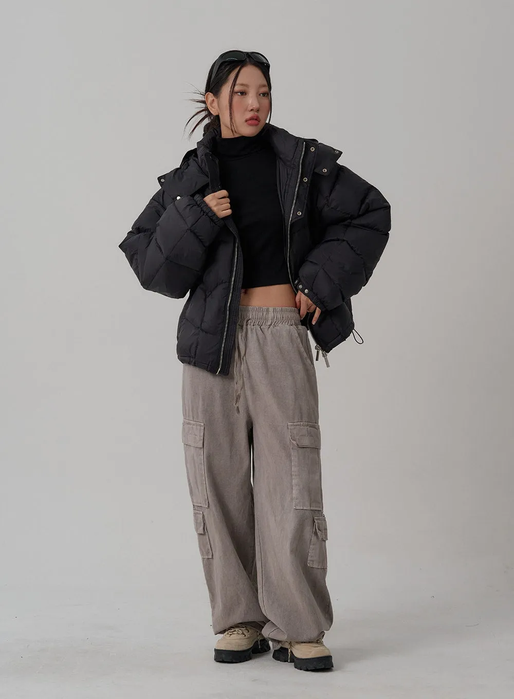 Oversize Hooded Puffer Jacket CN03