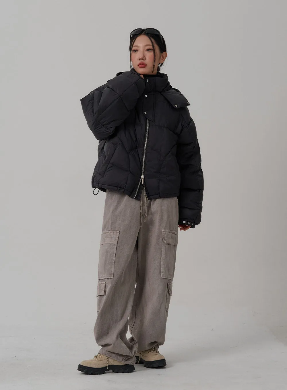 Oversize Hooded Puffer Jacket CN03